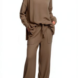 Women's Tracksuit Set ETCYY NEW Soft Fabric High Waist Jogger Lounge-0
