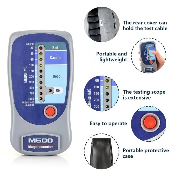 M500 Megohmmeter Insulation Meter by Caviartool 500V 1000MΩ-3